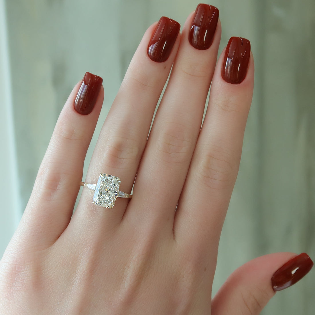 2.0 - 4.0  CT Radiant Cut CVD Diamond Three Stone Style Engagement Ring