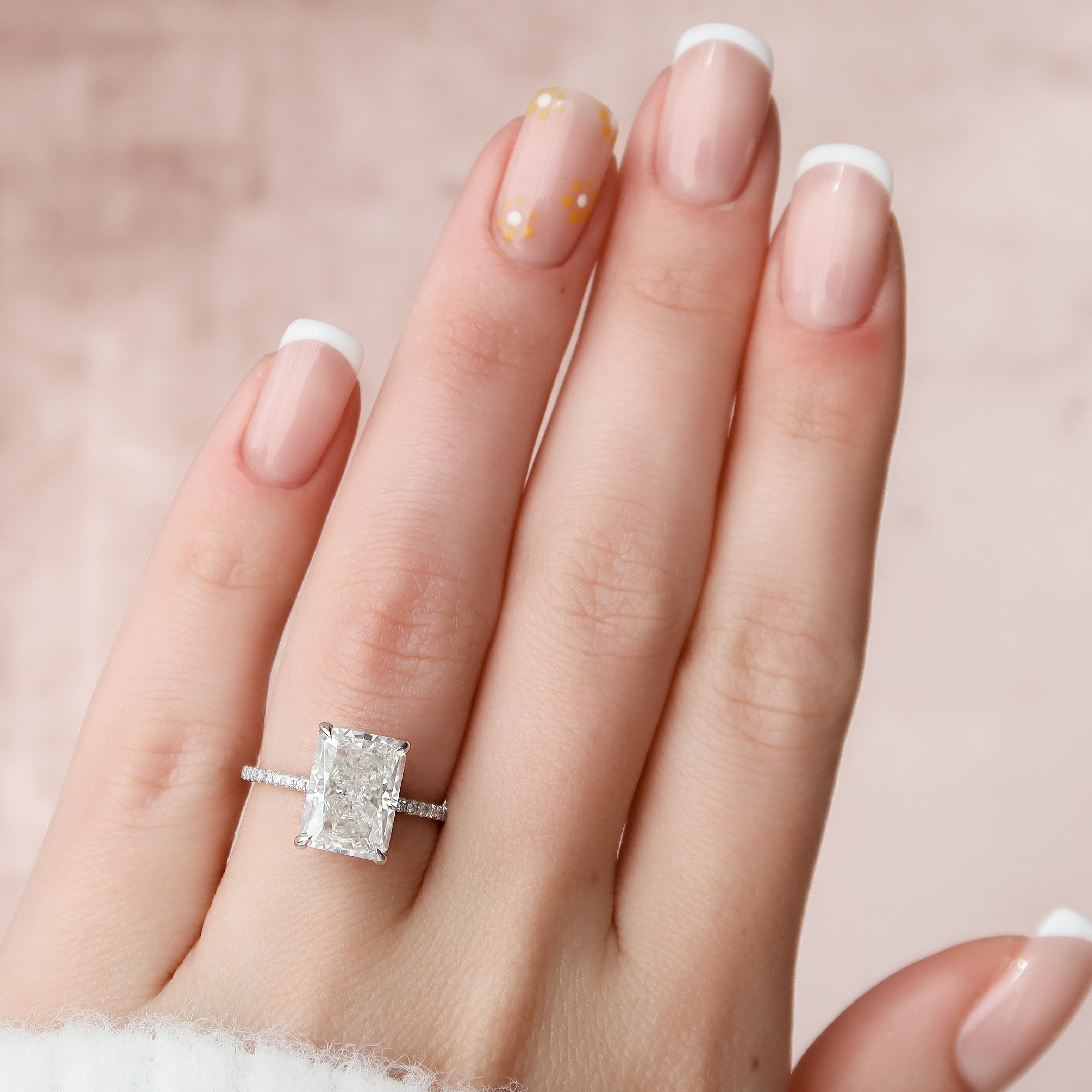 2.0 - 4.0  CT Radiant Cut CVD Diamond Hidden Halo & Pave Engagement Ring