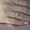1.50 - 3.50 CT Oval  Cut CVD Diamond Hidden Halo Engagement Ring