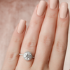 2.0 - 3.0 CT Round Cut CVD Diamond Halo & Pave Engagement Ring
