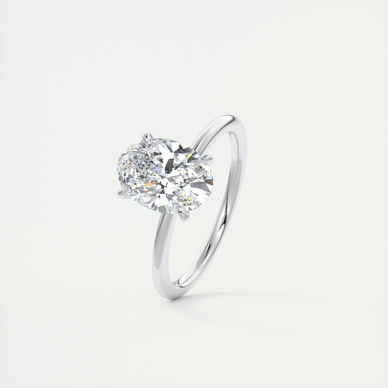 2CT Oval Cut Moissanite Solitaire Engagement Ring