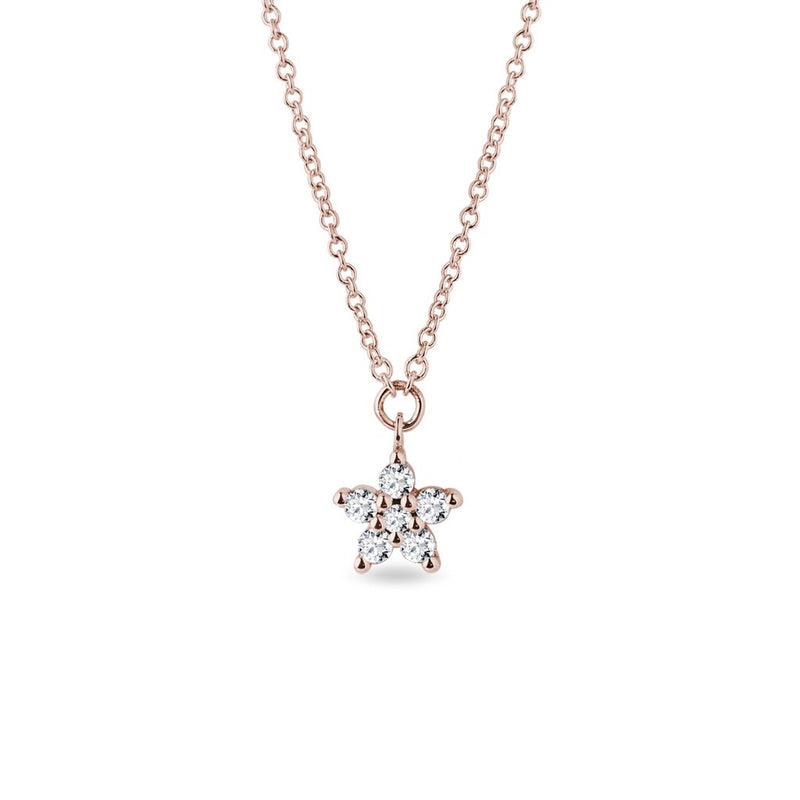 0.10 TCW Round Moissanite Diamond Star Pendent Necklace