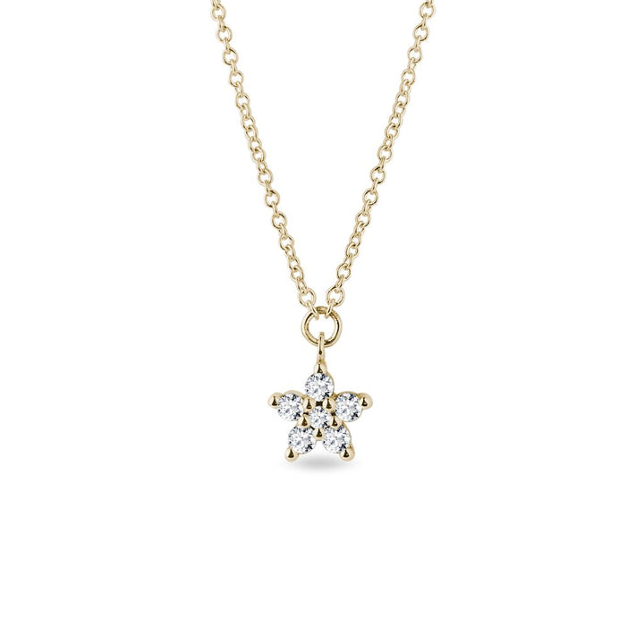 0.10 TCW Round Moissanite Diamond Star Pendent Necklace