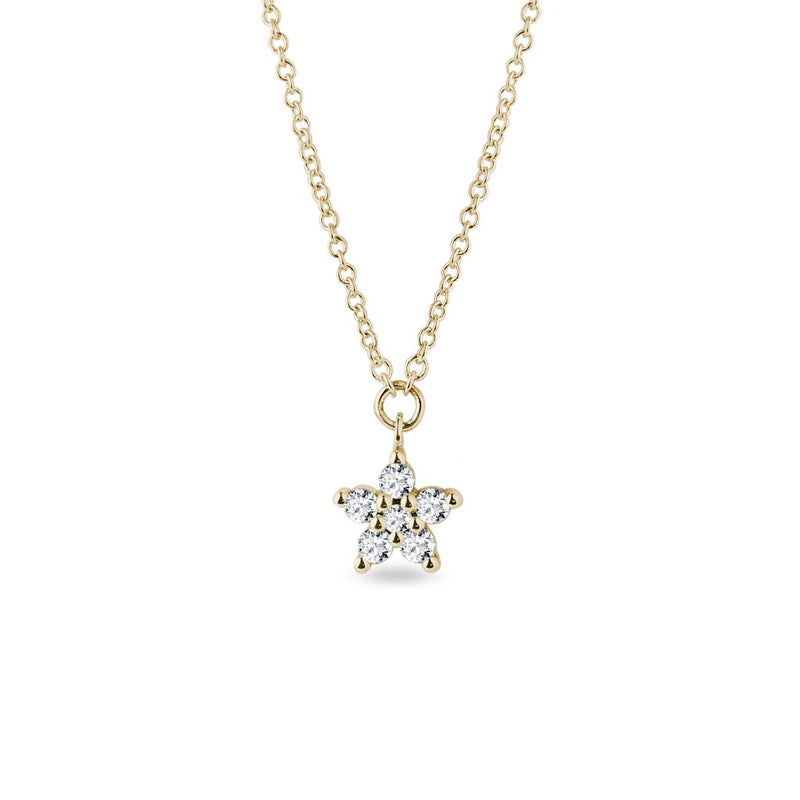 0.10 TCW Round Moissanite Diamond Star Pendent Necklace