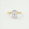 2CT Oval Moissanite Solitaire Engagement Ring With Hidden Halo Setting