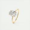 2CT Oval Moissanite Solitaire Engagement Ring With Hidden Halo Setting