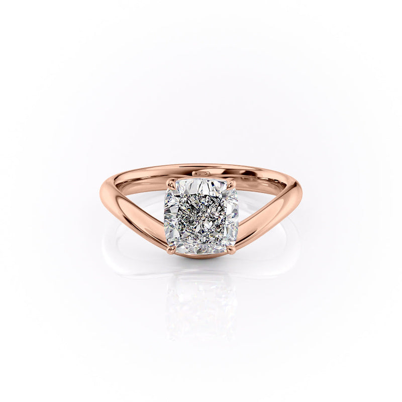 1.50CT-2.50CT Cushion Cut Moissanite Diamond Wave Engagement Ring