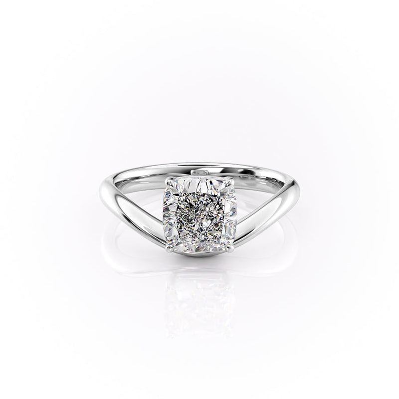 1.50CT-2.50CT Cushion Cut Moissanite Diamond Wave Engagement Ring