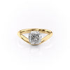 1.50CT-2.50CT Cushion Cut Moissanite Diamond Wave Engagement Ring