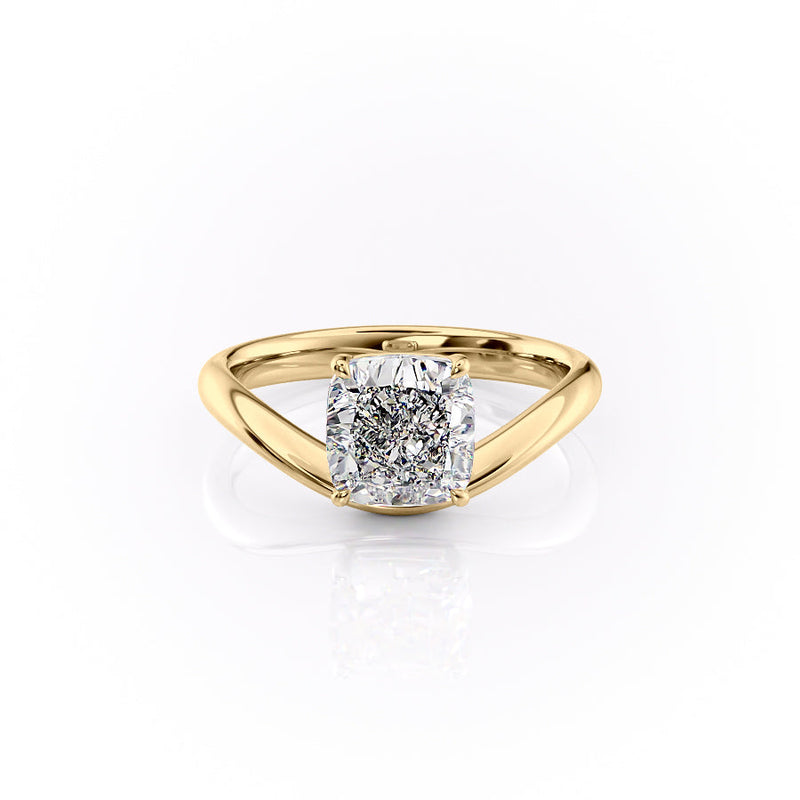 1.50CT-2.50CT Cushion Cut Moissanite Diamond Wave Engagement Ring