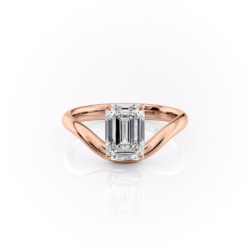 1.50CT-2.50CT Emerald Cut Moissanite Diamond Unique Wave Engagement Ring