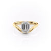 1.50CT-2.50CT Emerald Cut Moissanite Diamond Unique Wave Engagement Ring
