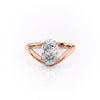 1.50CT-2.50CT Oval Cut Moissanite Diamond Unique Curved Engagement Ring