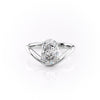 1.50CT-2.50CT Oval Cut Moissanite Diamond Unique Curved Engagement Ring