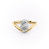 1.50CT-2.50CT Oval Cut Moissanite Diamond Unique Curved Engagement Ring