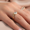 1.50CT-2.50CT Oval Cut Moissanite Diamond Unique Curved Engagement Ring