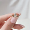 1.50CT-2.50CT Oval Cut Moissanite Diamond Unique Curved Engagement Ring