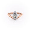 1.50CT-2.50CT Pear Cut Moissanite Diamond Unique band Engagement Ring