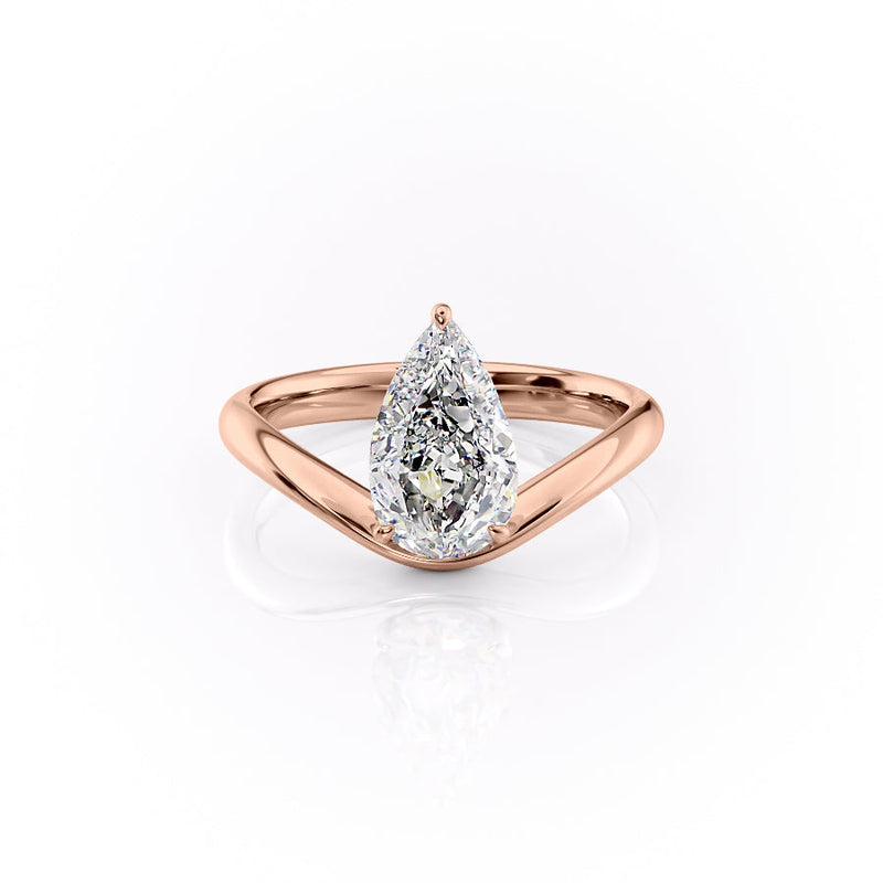 1.50CT-2.50CT Pear Cut Moissanite Diamond Unique band Engagement Ring