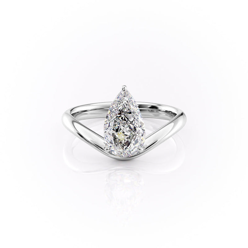 1.50CT-2.50CT Pear Cut Moissanite Diamond Unique band Engagement Ring