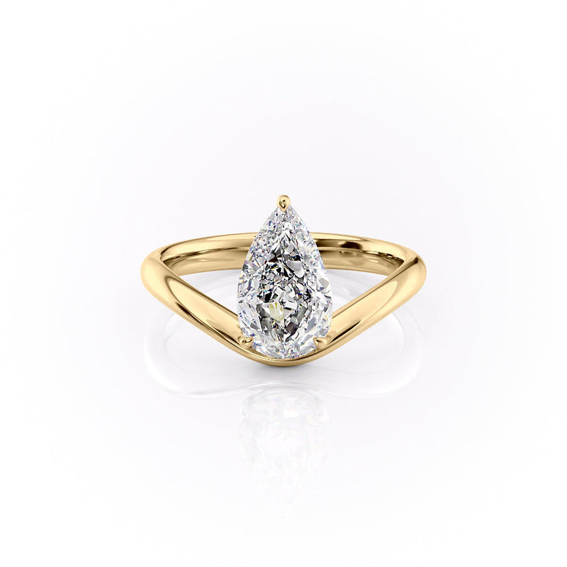 1.50CT-2.50CT Pear Cut Moissanite Diamond Unique band Engagement Ring