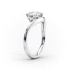 1.50CT-2.50CT Pear Cut Moissanite Diamond Unique band Engagement Ring