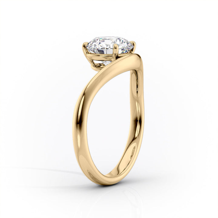 1.50CT-2.50CT Oval Cut Moissanite Diamond Unique Curved Engagement Ring