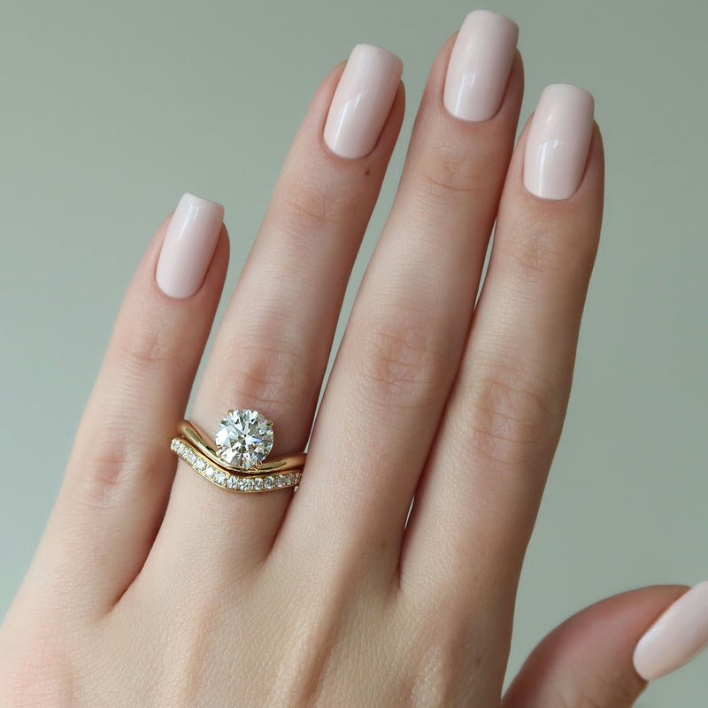 1.50CT-2.50CT Round Cut Moissanite Diamond Unique Engagement Ring
