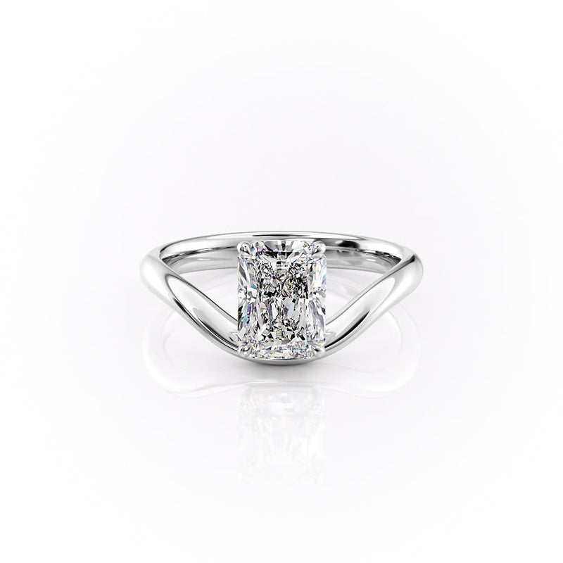 1.50CT-2.50CT Radiant Cut Moissanite Diamond Wave Engagement Ring