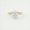 2CT Oval Cut Moissanite Solitaire Two Tone Engagement Ring