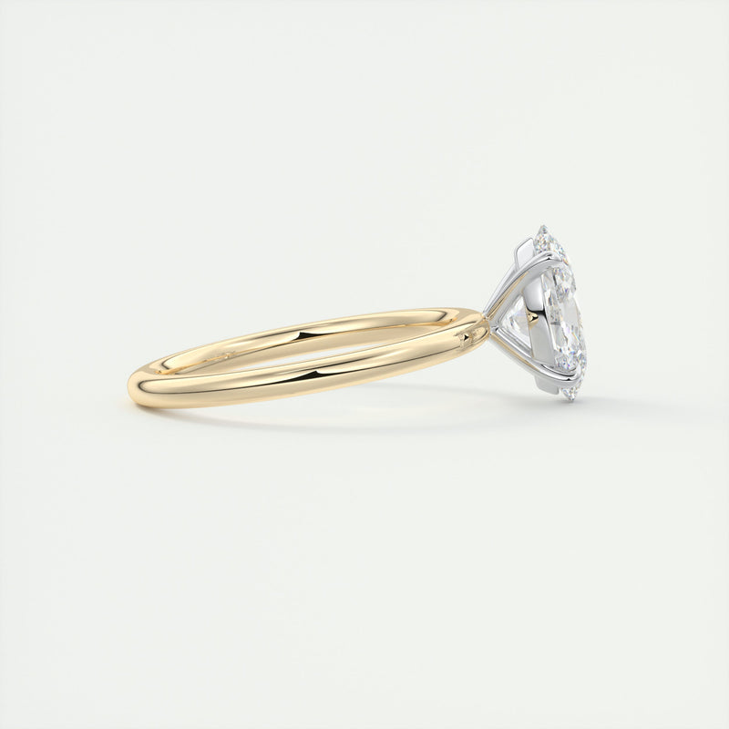 2CT Oval Cut Moissanite Solitaire Two Tone Engagement Ring