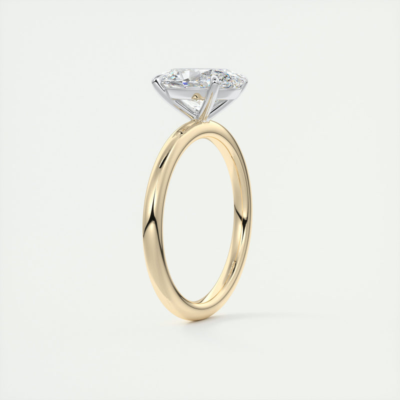 2CT Oval Cut Moissanite Solitaire Two Tone Engagement Ring