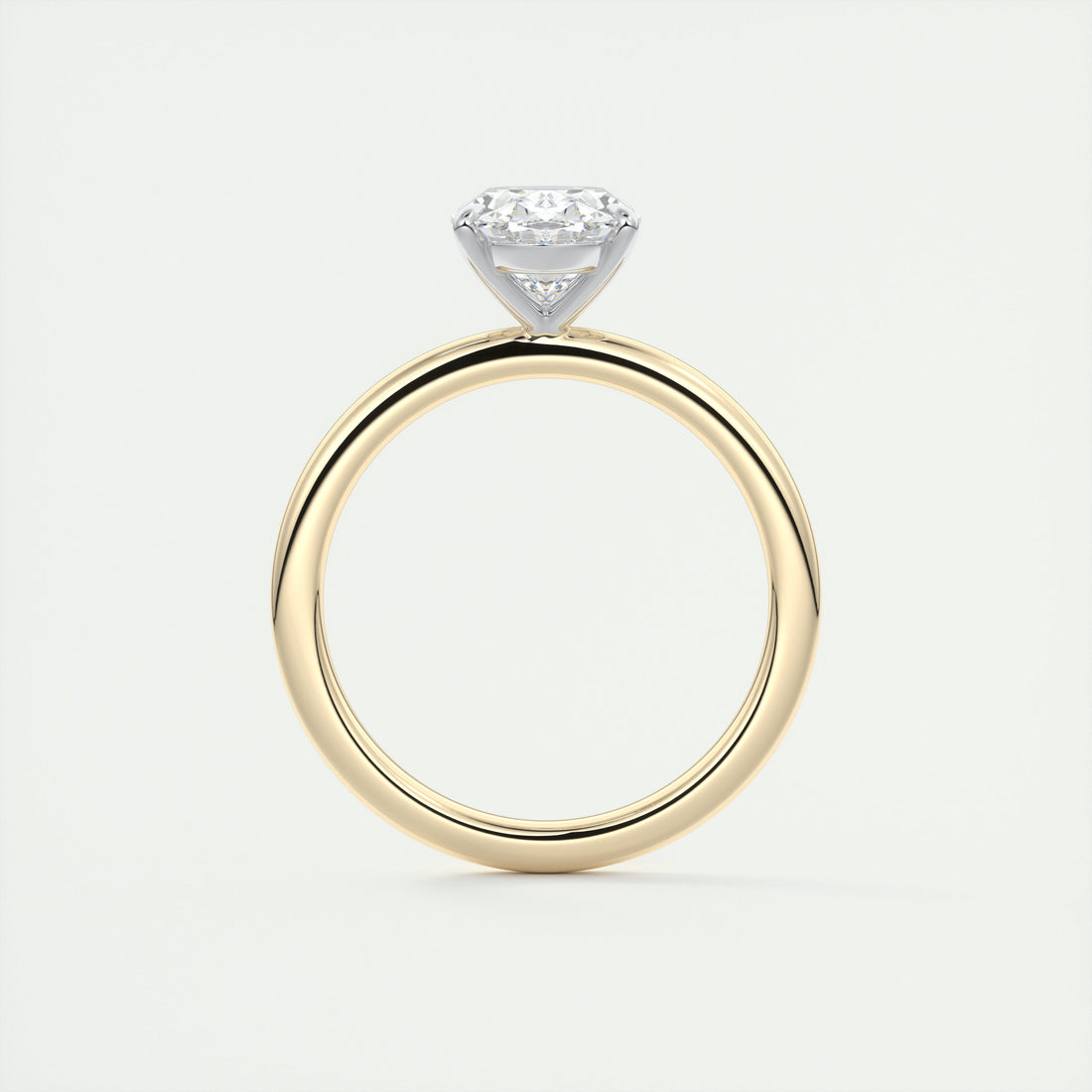 2CT Oval Cut Moissanite Solitaire Two Tone Engagement Ring