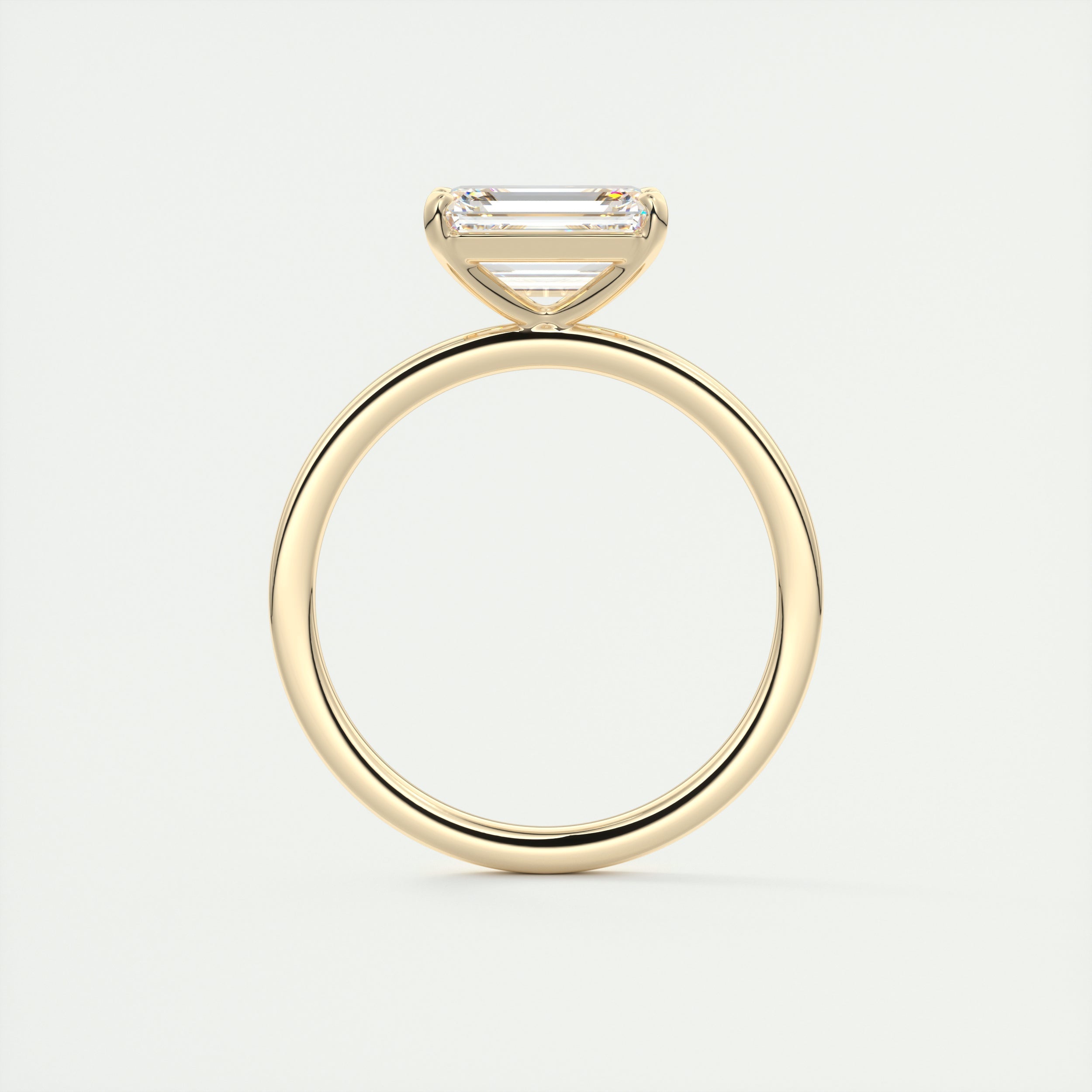 2CT East West Emerald Cut Moissanite Solitaire Engagement Ring