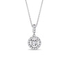 0.34 TCW Round Moissanite Diamond Halo Pendent Necklace