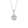 0.34 TCW Round Moissanite Diamond Halo Pendent Necklace