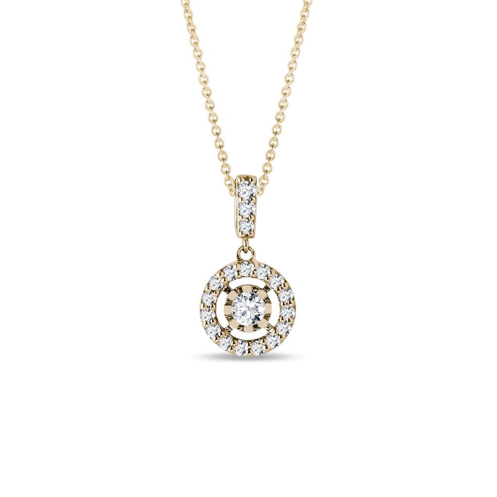 0.34 TCW Round Moissanite Diamond Halo Pendent Necklace