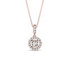 0.34 TCW Round Moissanite Diamond Halo Pendent Necklace