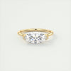 2CT East West Marquis Cut Half Bezel Solitaire Moissanite Engagement Ring