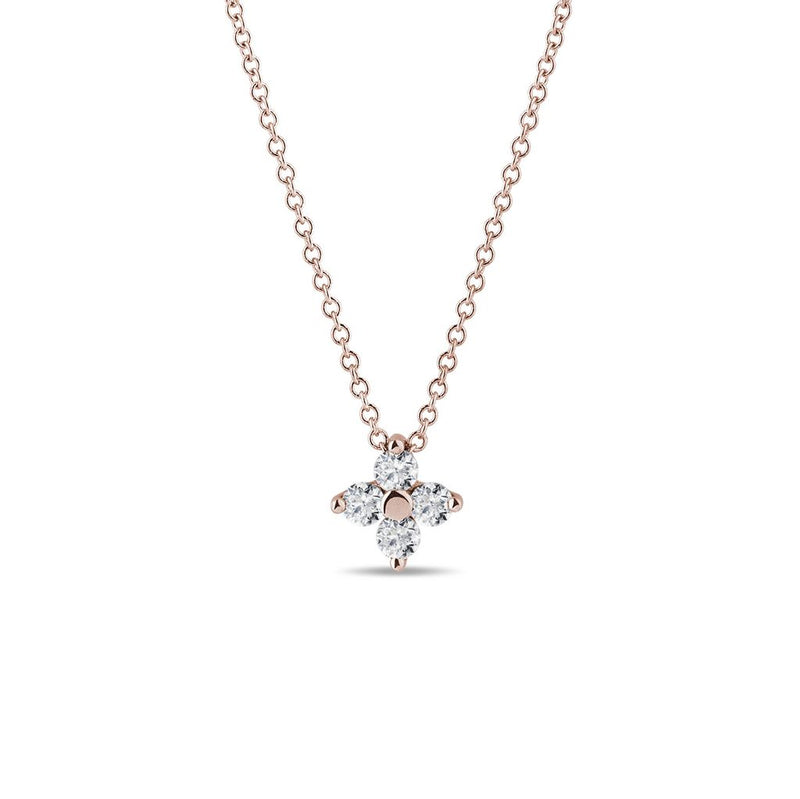 0.26 TCW Round Moissanite Diamond Leaf clover Pendent Necklace