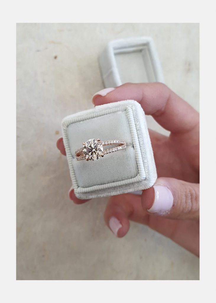 1.90ct Round Brilliant Cut Split Shank Style Moissanite Engagement Ring