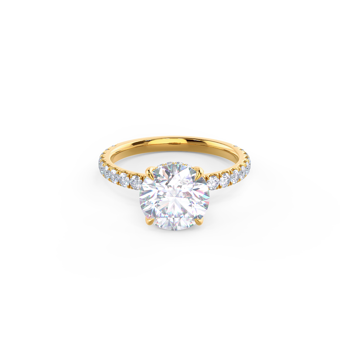 1.50CT Round Brilliant Cut Moissanite Pave Setting Engagement Ring