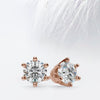 Round Cut Moissanite Stud Diamond Earrings for Women