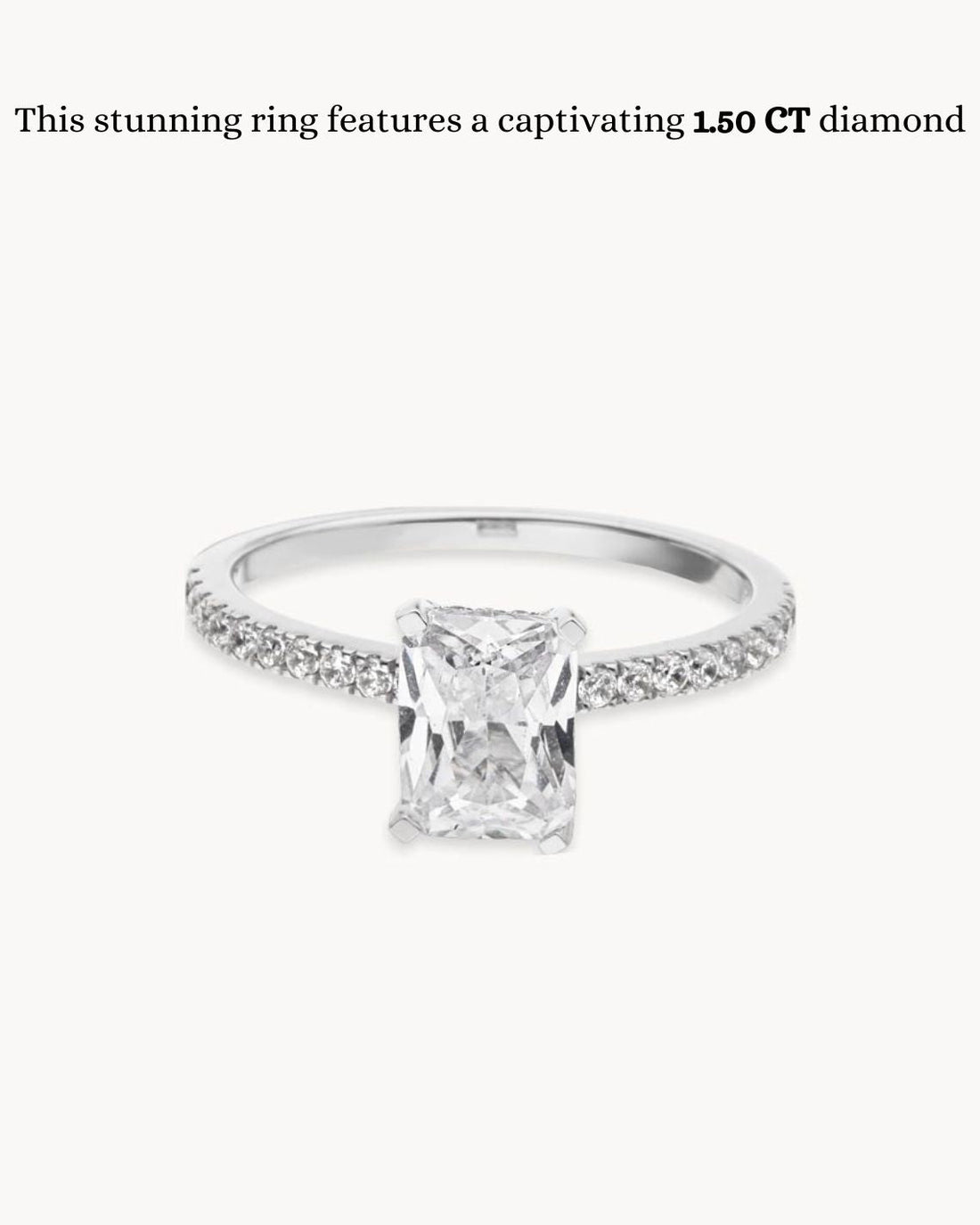 1.50 I 2.50 I 3.50 CT Radiant Cut CVD Diamond Pave Setting Engagement Ring