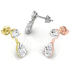 Pear & Round Cut Moissanite Diamond Drop Earrings for Women