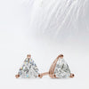 Trillian Cut Moissanite Diamond Stud Earrings in 14K White Gold