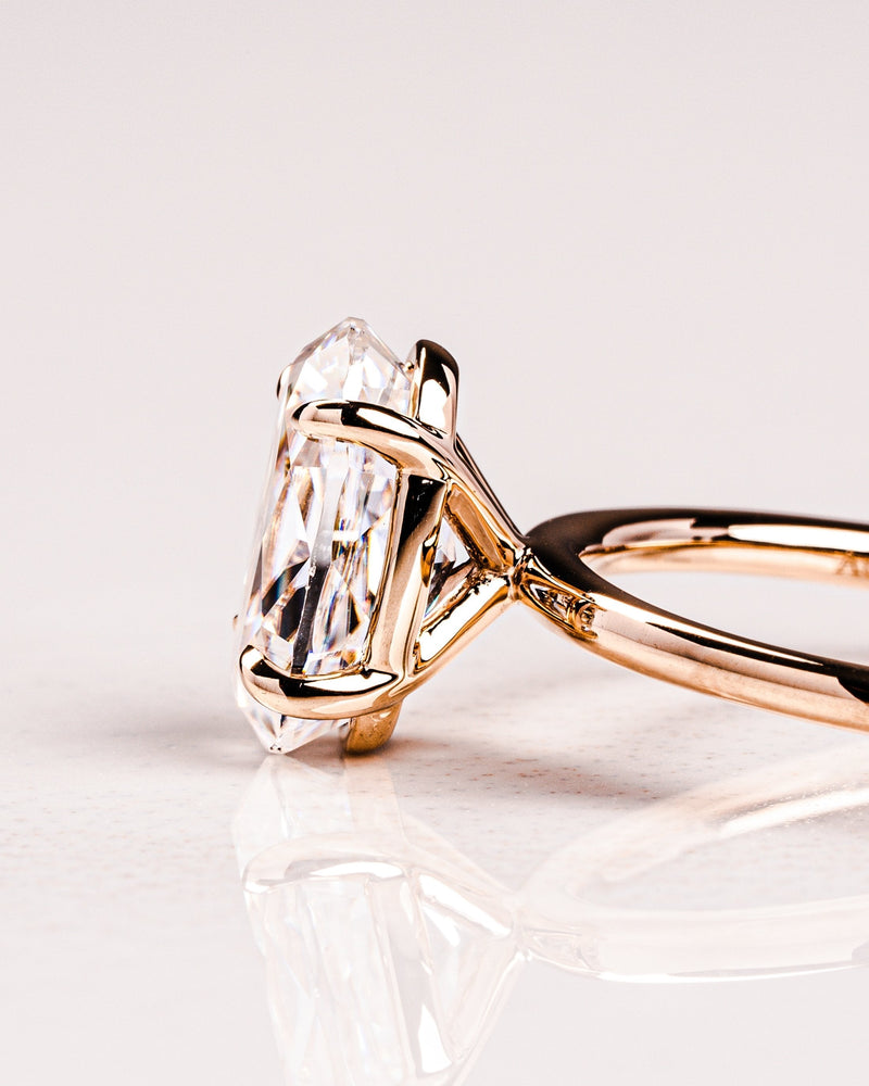 5.0CT Oval Cut Moissanite Solitaire Engagement Ring