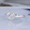 1.0CT Cushion Cut Halo Style Moissanite Diamond Engagement Ring