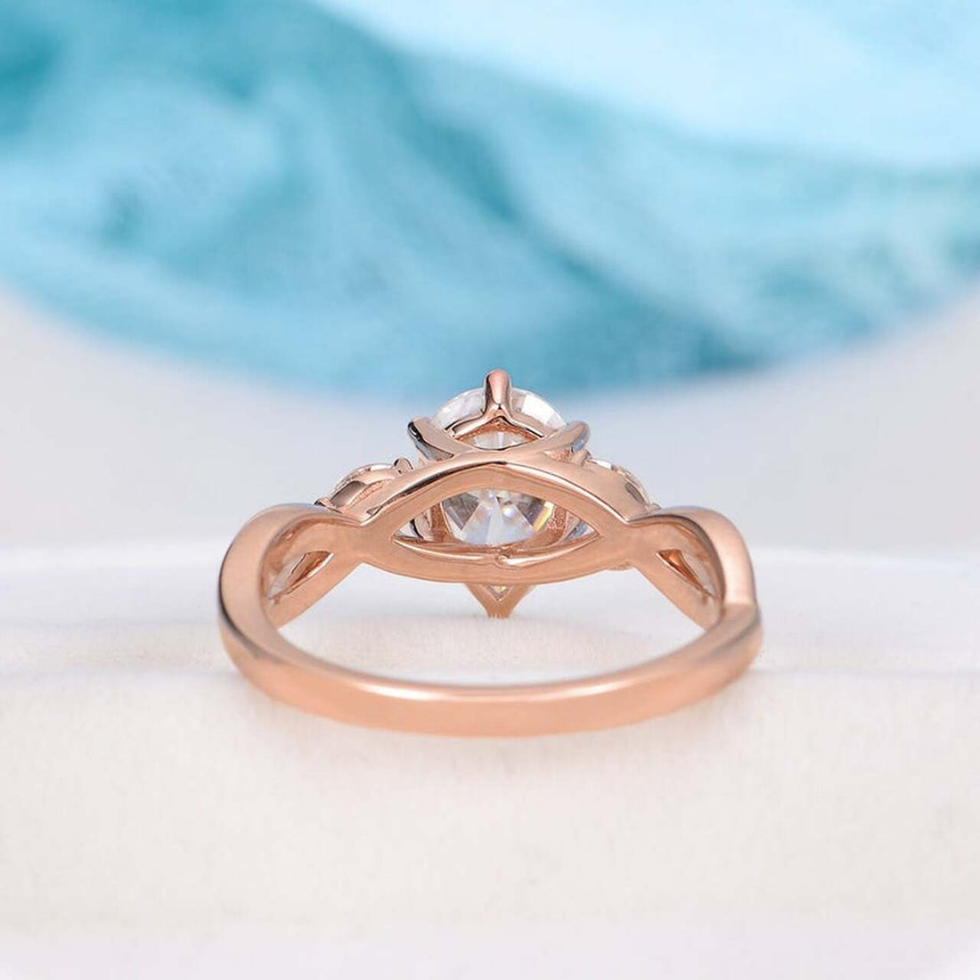 1.33CT Pear Cut Split Shank Moissanite Engagement Ring