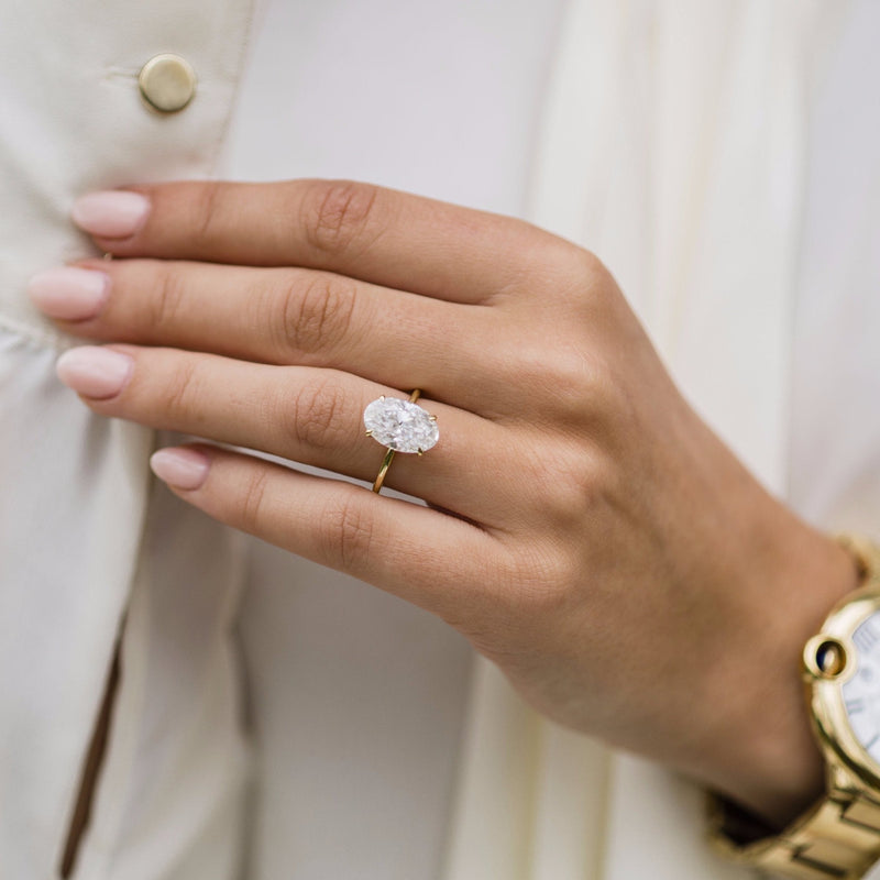 6.70CT Oval Moissanite Solitaire Engagement Ring